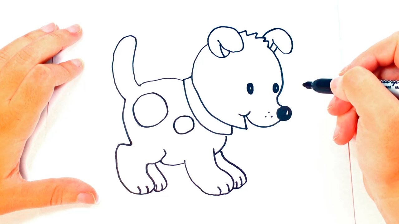 Cómo Dibuja Un Perro Sencillo Fácil Paso a Paso