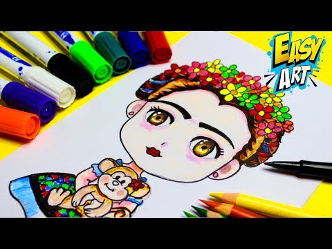 Dibujar A Frida Kahlo Paso a Paso Fácil
