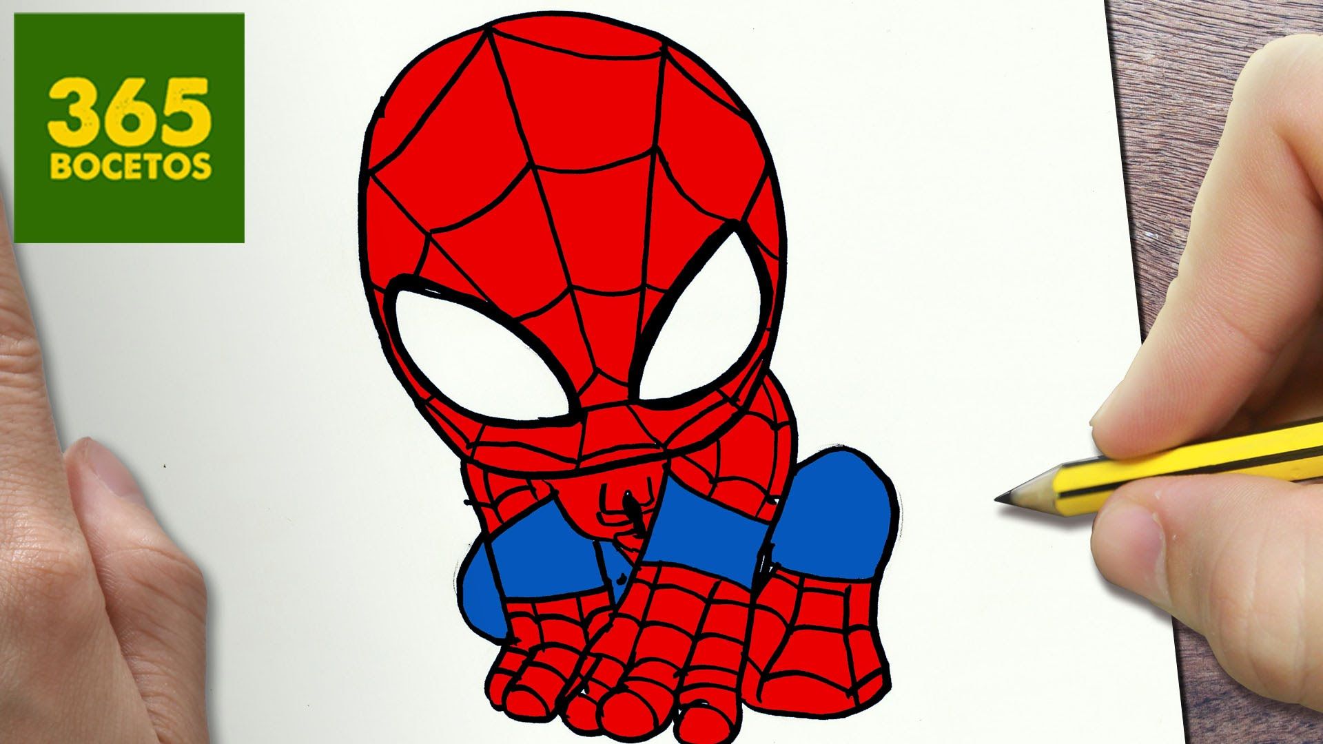 Dibuja A Spiderman Kawaii Fácil Paso a Paso