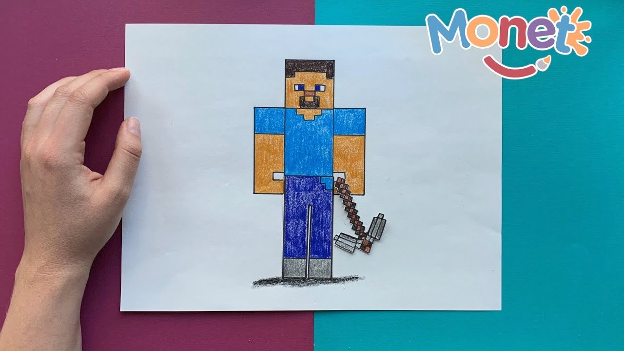 Cómo Dibujar A Steve De Minecraft Paso a Paso Fácil