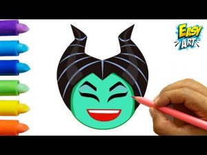 Cómo Dibujar El Emoji De Maléfica De Disney Paso a Paso Fácil
