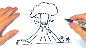 Dibujar Un Volcán Fácil Paso a Paso