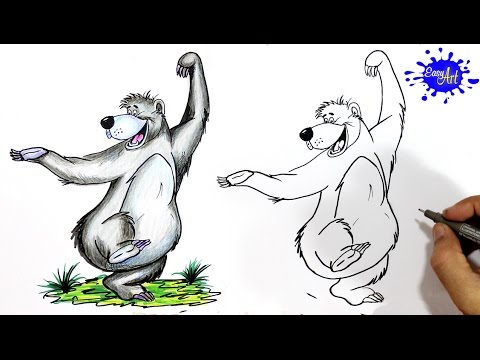 Dibujar A Baloo De El Libro De La Selva Fácil Paso a Paso