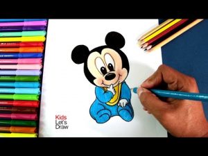 Cómo Dibuja A Mickey Mouse Bebé Fácil Paso a Paso