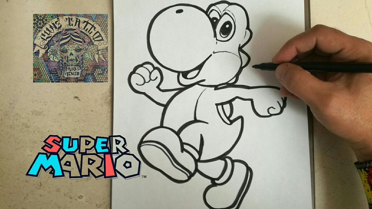 Cómo Dibujar A Yoshi De Super Mario Bros Fácil Paso a Paso