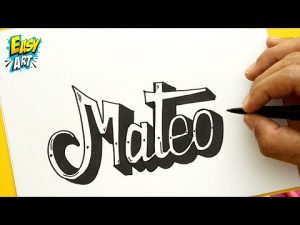 Dibuja El Nombre Mateo Fácil Paso a Paso