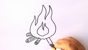 Cómo Dibuja Fuego Paso a Paso Fácil