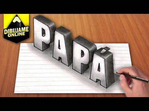 Dibujar La Palabra Papa En 3D Paso a Paso Fácil