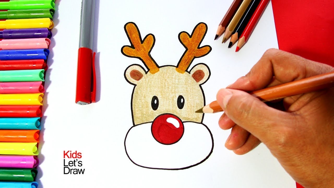Cómo Dibujar Rudolph Paso a Paso Fácil
