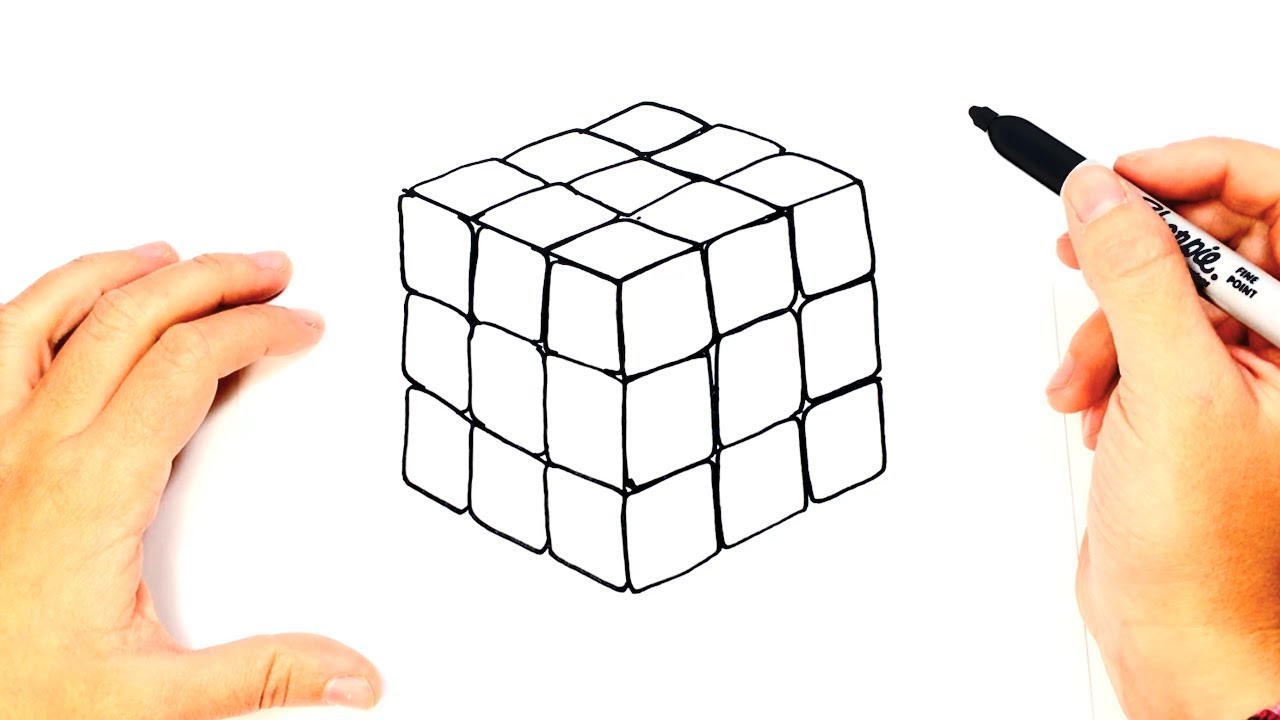 Dibujar Un Cubo De Rubik Fácil Paso a Paso