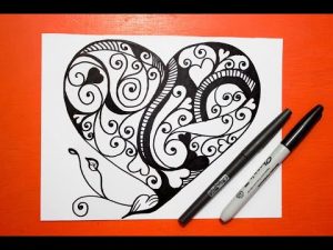 Dibujar Un Mandala En Forma De Corazón Paso a Paso Fácil