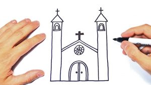 Cómo Dibuja Una Iglesia Paso a Paso Fácil