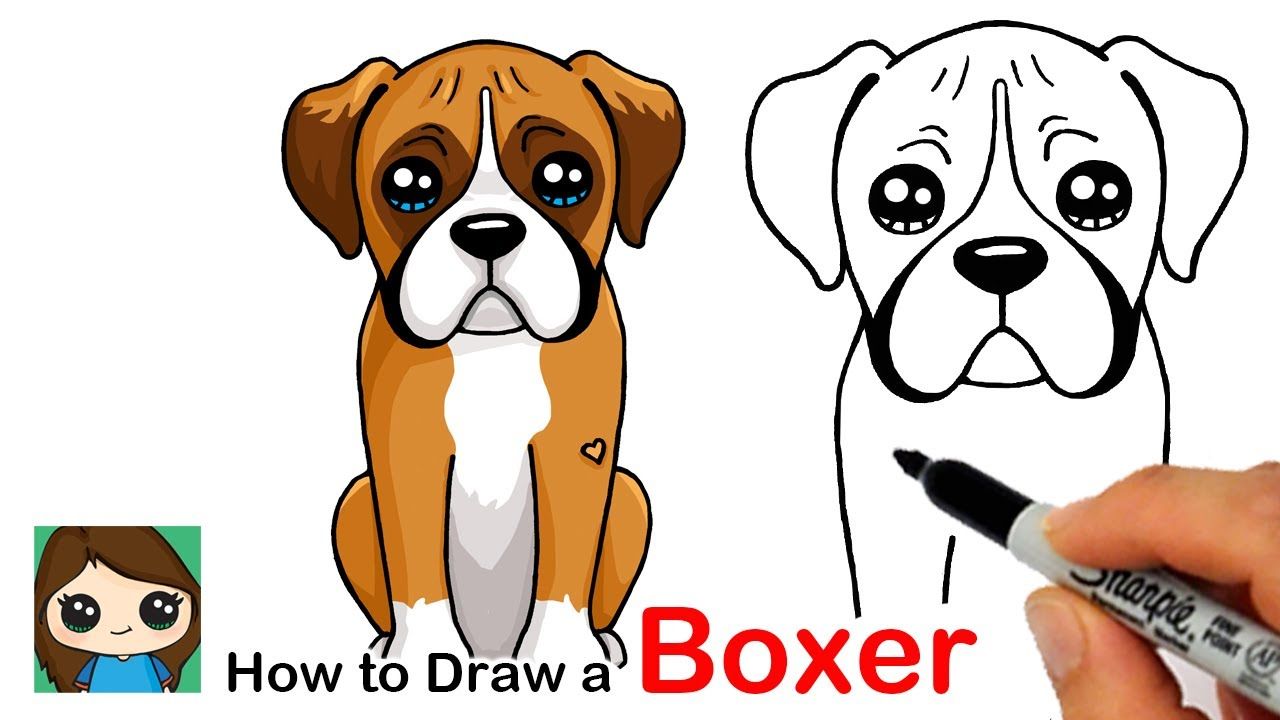 Pin en Arte, dibujos de Un Perro Boxer, como dibujar Un Perro Boxer paso a paso