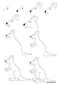 dibujar canguro facil  Canguros dibujo  Como hacer dibujos  Como dibujar  niños, dibujos de Un Canguro, como dibujar Un Canguro paso a paso