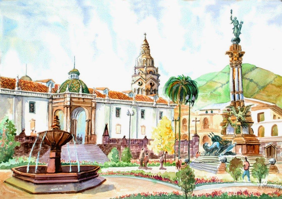Resultado de imagen para ciudad de quito dibujo  House styles  Quito   Mansions, dibujos de Quito, como dibujar Quito paso a paso