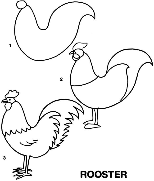 Pin en Aprender a dibujar, dibujos de Un Gallo, como dibujar Un Gallo paso a paso