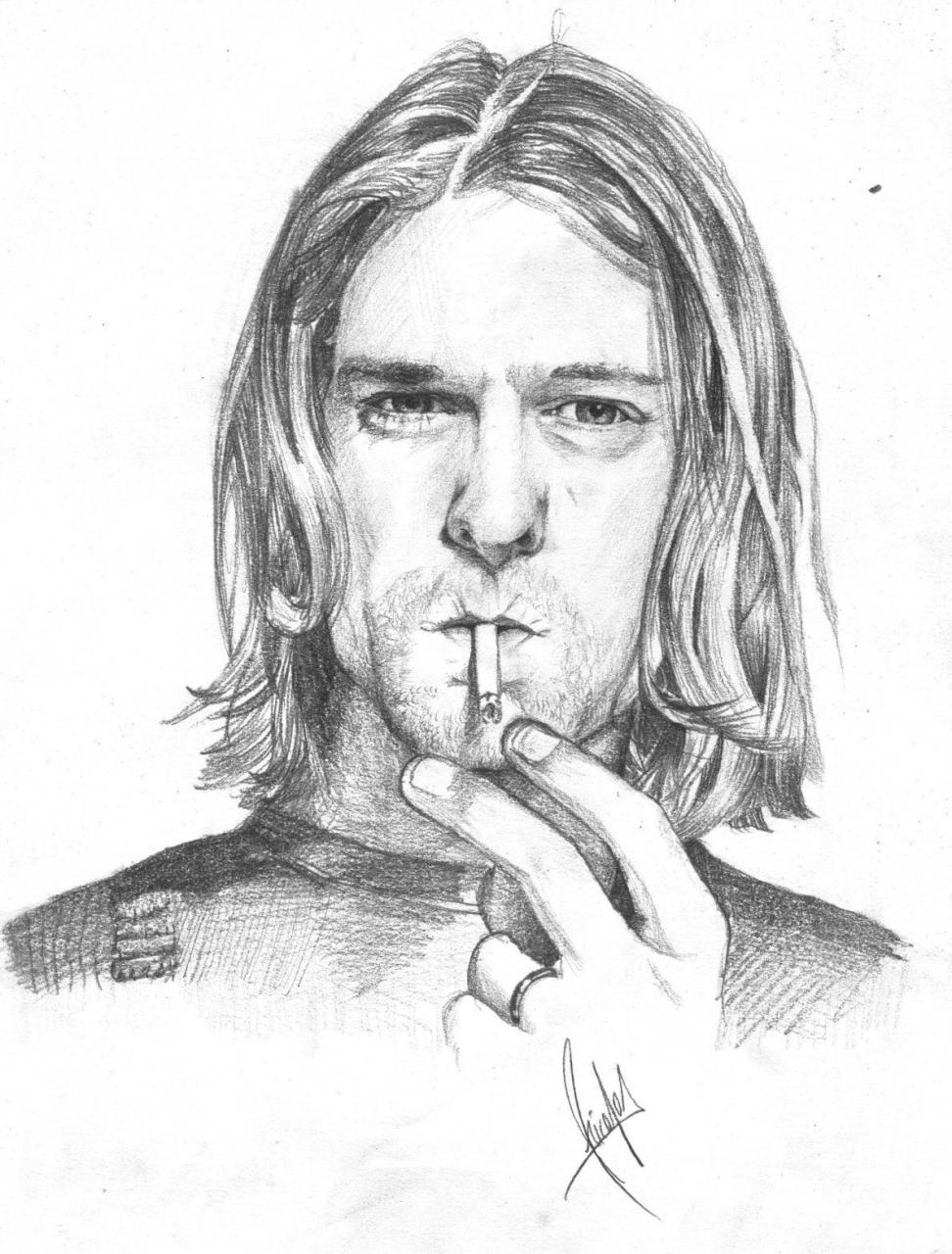 Kurt Cobain  Kurt cobain  Male sketch  Drawings, dibujos de A Kurt Cobain, como dibujar A Kurt Cobain paso a paso
