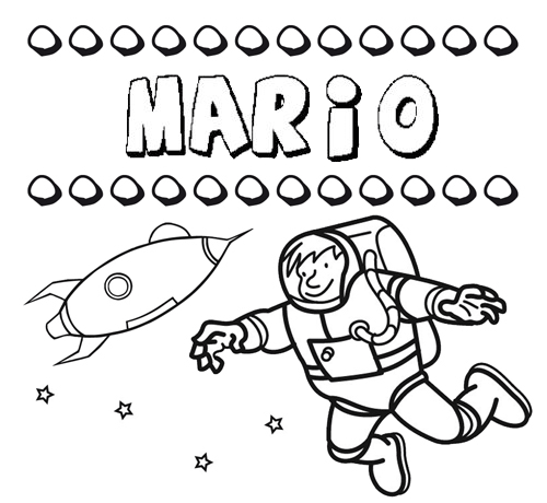 Dibujo con el nombre Mario para colorear  pintar e imprimir, dibujos de A Partir Del Nombre Mario, como dibujar A Partir Del Nombre Mario paso a paso