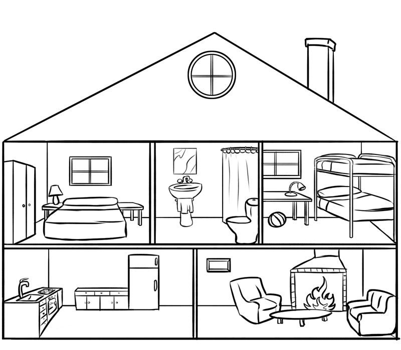 Cómo dibujar Una Casa Por Dentro 】 Paso a Paso Muy Fácil 2023 - Dibuja Fácil
