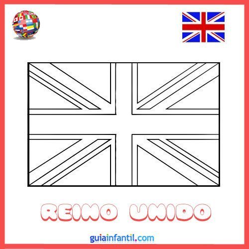 Dibujo de la bandera del Reino Unido para imprimir y pintar, dibujos de La Bandera De Inglaterra, como dibujar La Bandera De Inglaterra paso a paso