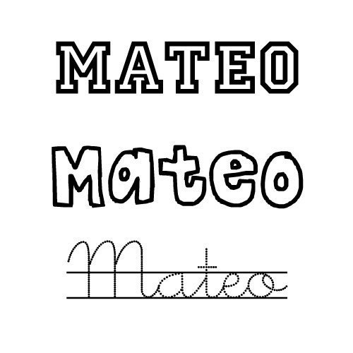 Dibujo del nombre Mateo para pintar e imprimir, dibujos de El Nombre Mateo, como dibujar El Nombre Mateo paso a paso