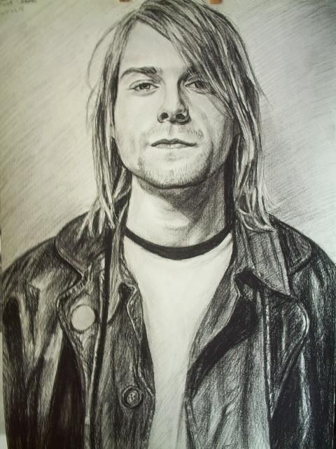 StarsPortraits - Retratos de Kurt Cobain por wayne - 2  Retratos  Ideas  para retrato  Caras famosas, dibujos de A Kurt Cobain, como dibujar A Kurt Cobain paso a paso