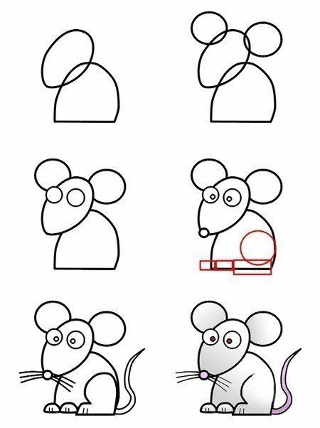 Como dibujar un raton para niños paso a paso  Animales faciles de dibujar  Como  dibujar animales  Dibujos de animales, dibujos de Un Ratón, como dibujar Un Ratón paso a paso