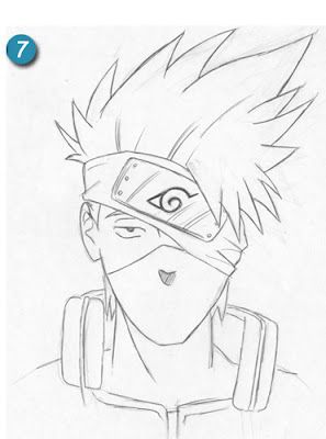 como dibujar a kakashi  Dibujos de naruto faciles  Naruto para dibujar   Naruto a lapiz, dibujos de A Kakashi De Naruto, como dibujar A Kakashi De Naruto paso a paso