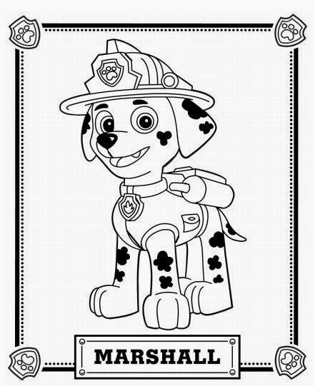 Dibujo Marshall Patrulla Canina  Colorear patrulla canina  Paw patrol para  colorear  Dibujos de paw patrol, dibujos de A La Patrulla Canina, como dibujar A La Patrulla Canina paso a paso