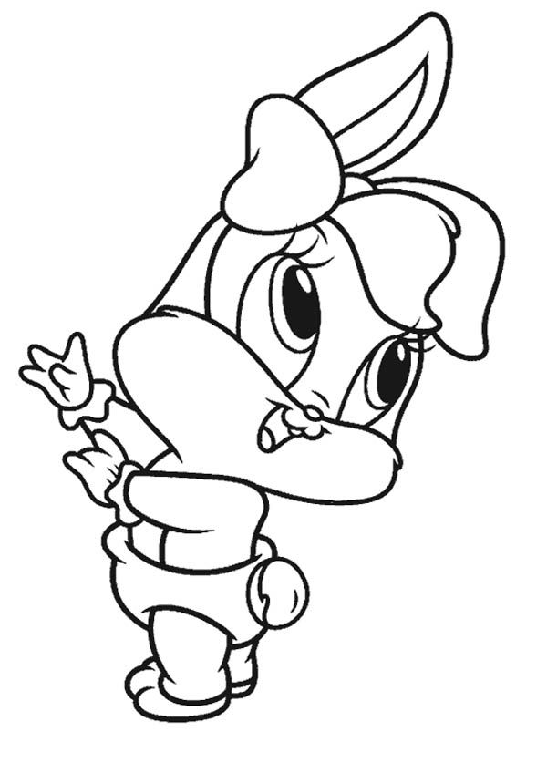 Baby Looney Tunes  : Baby Looney Tunes Character Baby Lola Coloring Page   Dibujos  Bebes para dibujar  Bocetos, dibujos de Baby Tunes, como dibujar Baby Tunes paso a paso