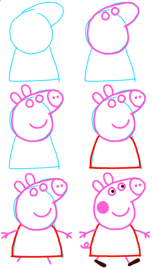 Como dibujar a peppa pig  Dibujos peppa  Como dibujar a peppa  Dibujos, dibujos de A Peppa Pig, como dibujar A Peppa Pig paso a paso