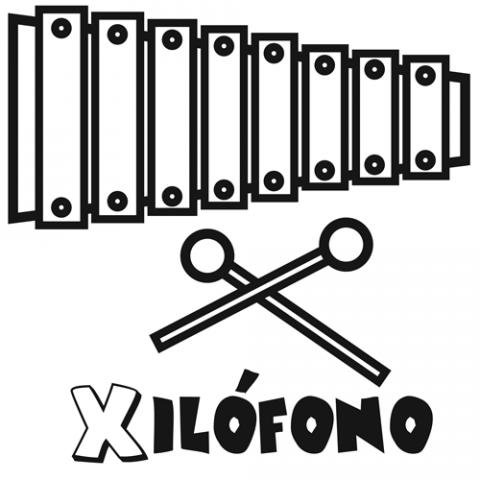 Dibujo de xilófono para colorear -  Imágenes de música, dibujos de Un Xilófono, como dibujar Un Xilófono paso a paso