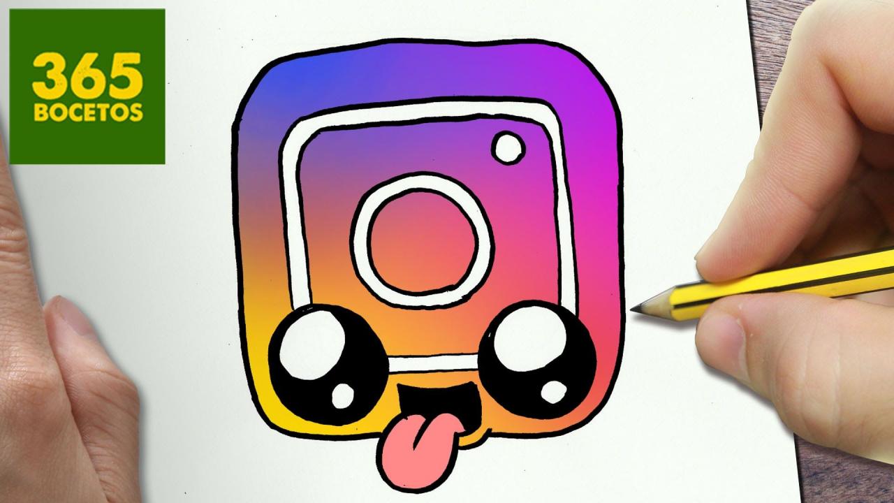 COMO DIBUJAR LOGO INSTAGRAM KAWAII PASO A PASO - Dibujos kawaii faciles - draw a logo Instagram Dibujos kawaii faciles Instagram kawaii Dibujos kawaii, dibujos de Logos, como dibujar Logos paso a paso