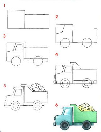 Aprendiendo a dibujar Medios de Transportes  Dibujos fáciles de hacer   Lapices de dibujo  Dibujos fáciles, dibujos de Un Camión, como dibujar Un Camión paso a paso