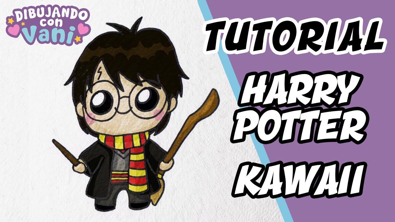 COMO DIBUJAR A HARRY POTTER KAWAII  DIBUJOS FACILES PASO A PASO  Draw  -  -  -    Kawaii  Dessin  Idée dessin, dibujos de A Harry Potter, como dibujar A Harry Potter paso a paso