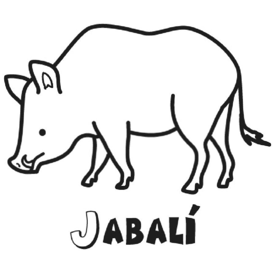 Dibujo infantil de jabalí en el bosque, dibujos de Jabali, como dibujar Jabali paso a paso