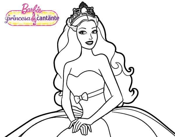 Princesa cantante  Dibujos  Princesas dibujos  Barbie para colorear, dibujos de Barbie Princesa, como dibujar Barbie Princesa paso a paso