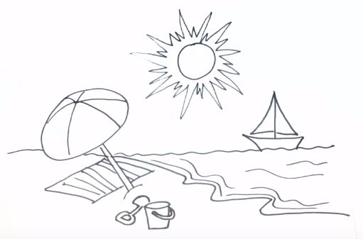 ▷ 🥇 ¿Cómo dibujar una playa fácilmente?, dibujos de Una Playa, como dibujar Una Playa paso a paso