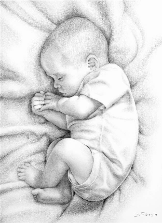 Cómo dibujar y pintar a los niños - Pintura y Artistas, dibujos de Un Bebé Realista, como dibujar Un Bebé Realista paso a paso