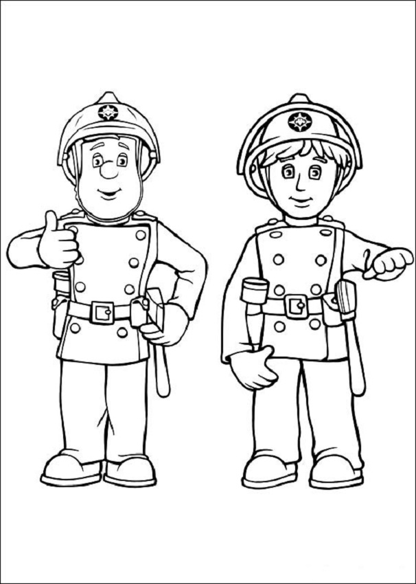 💠 Sam el bombero - Dibujosparacolorear - eu, dibujos de Sam Bombero, como dibujar Sam Bombero paso a paso