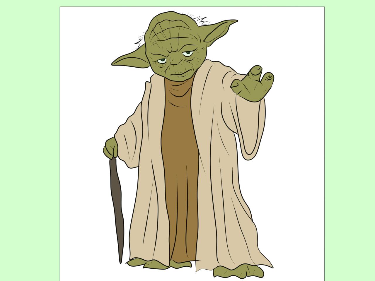 Cómo dibujar a Yoda de La Guerra de las Galaxias: 7 Pasos, dibujos de A Yoda De Star Wars, como dibujar A Yoda De Star Wars paso a paso
