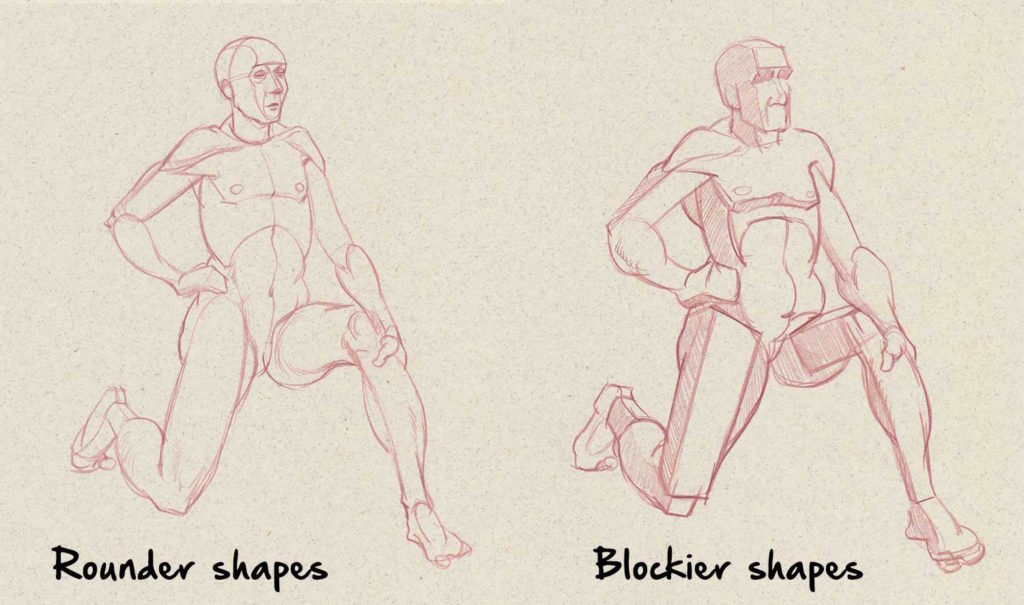 Formas en el dibujo de figuras | Dibujo de anatomía para principiantes: 5 cosas que se deben y no se deben hacer por Jeff Mellem | Red de artistas