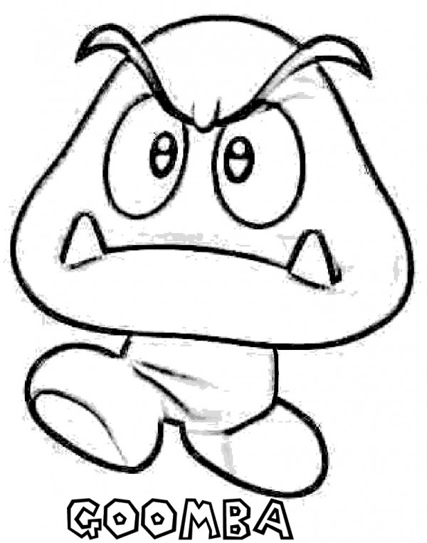 Imágenes de Goomba para pintar  Colorear imágenes, dibujos de A Goomba De Nintendo, como dibujar A Goomba De Nintendo paso a paso