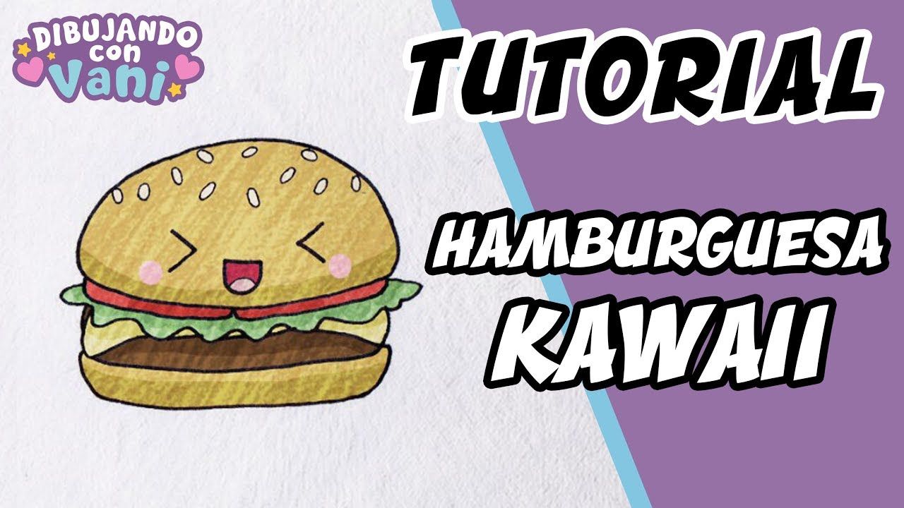 COMO DIBUJAR UNA HAMBURGUESA KAWAII  Draw kawaii burger  Dibujos  Dibujos  kawaii  Dibujo paso a paso, dibujos de Una Hamburguesa, como dibujar Una Hamburguesa paso a paso
