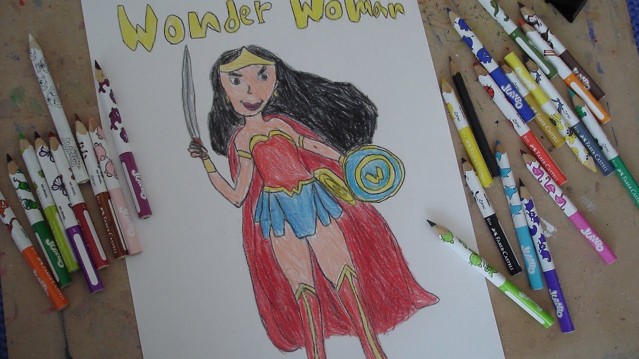 Pin en Dibujo y Pintura para niños, dibujos de Mujer Maravilla, como dibujar Mujer Maravilla paso a paso