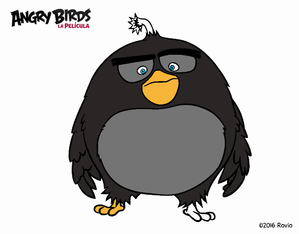 Dibujo de Bomb de Angry Birds pintado por en Dibujos - net el día 02-08-19 a  las 06:25:57 -  Imprime  pinta o colorea tus propios dibujos!, dibujos de A Bomb De Angry Birds La Pelicula, como dibujar A Bomb De Angry Birds La Pelicula paso a paso