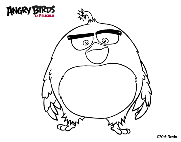 Dibujo de Bomb de Angry Birds para Colorear - Dibujos - net, dibujos de A Bomb De Angry Birds La Pelicula, como dibujar A Bomb De Angry Birds La Pelicula paso a paso
