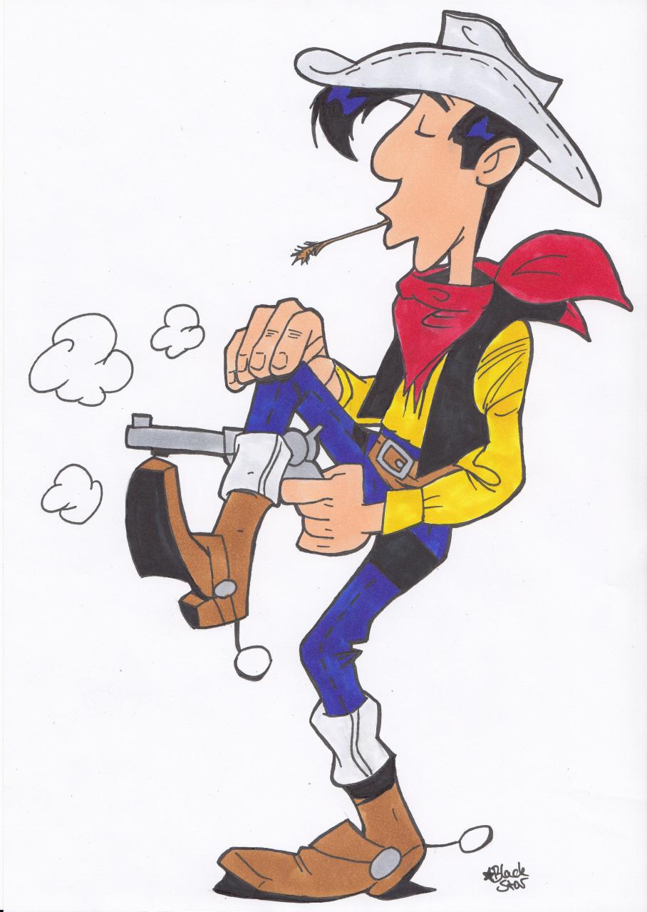 Lucky Luke  Dessin mickey  Personnage de bande dessinée, dibujos de Lucky Luke, como dibujar Lucky Luke paso a paso