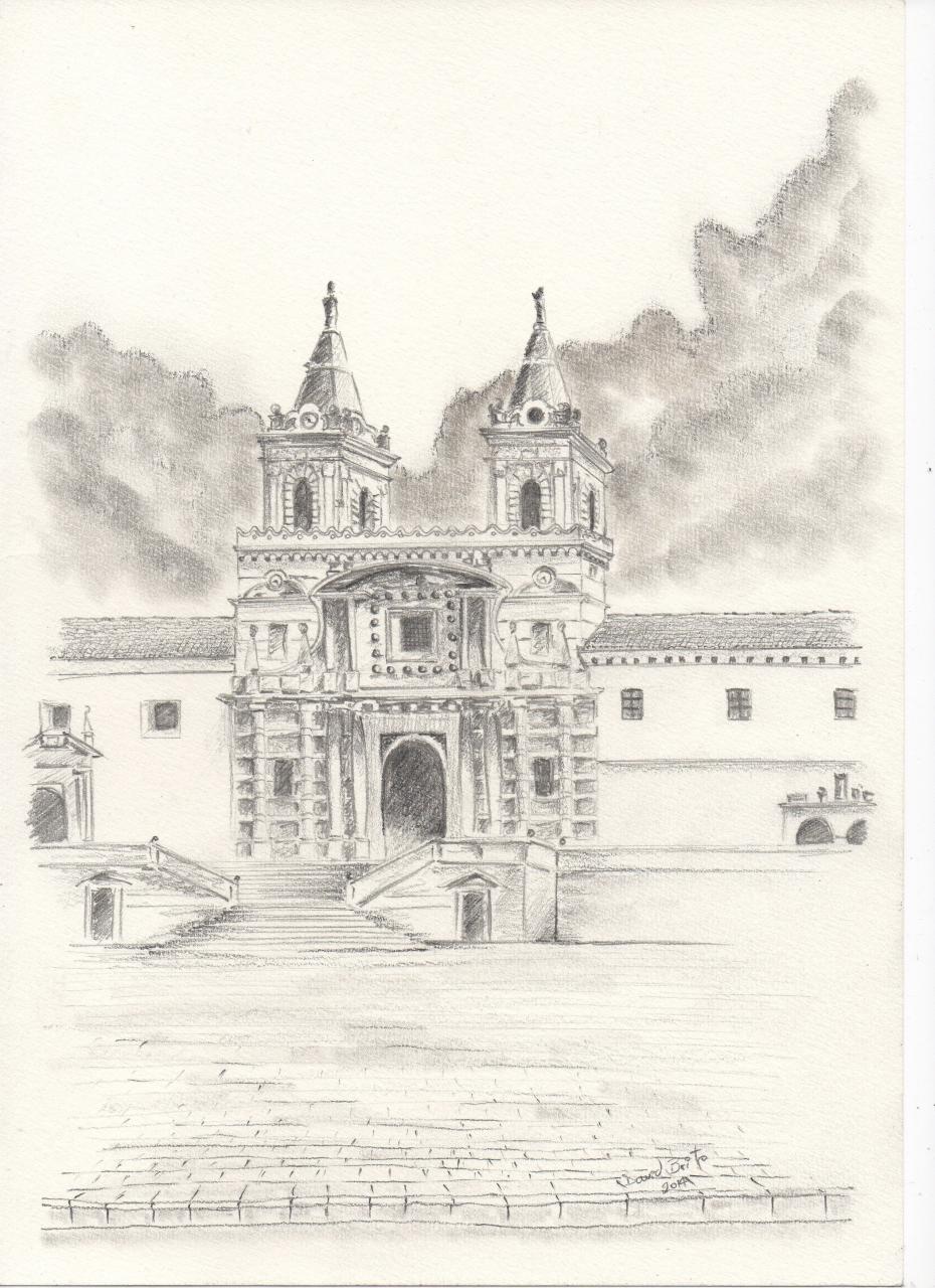Iglesia de San Francisco Quito  Iglesia san francisco  Iglesia dibujo   Iglesia, dibujos de Quito, como dibujar Quito paso a paso
