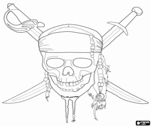 Juegos de Piratas del Caribe para colorear  imprimir y pintar, dibujos de La Calavera De Piratas Del Caribe, como dibujar La Calavera De Piratas Del Caribe paso a paso